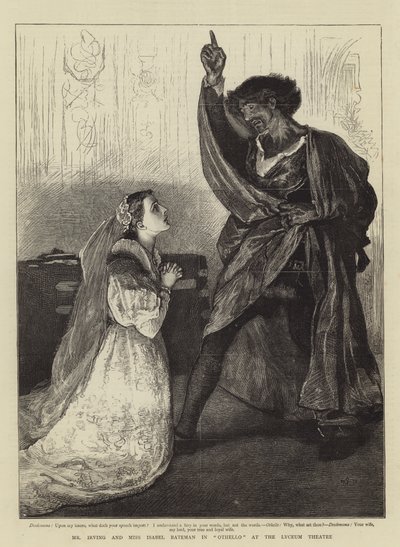 M. Irving et Mlle Isabel Bateman dans Othello au Lyceum Theatre - William Small